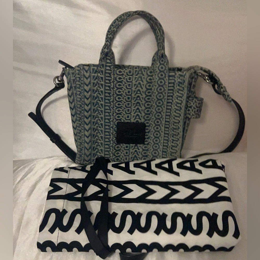 Marc Jacobs The Washed Monogram Denim Crossbody 
Tote Bag